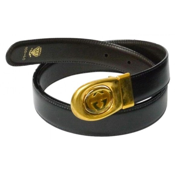 Vintage Gucci Brown or Black Leather Reversible Belt - Picture 1 of 7